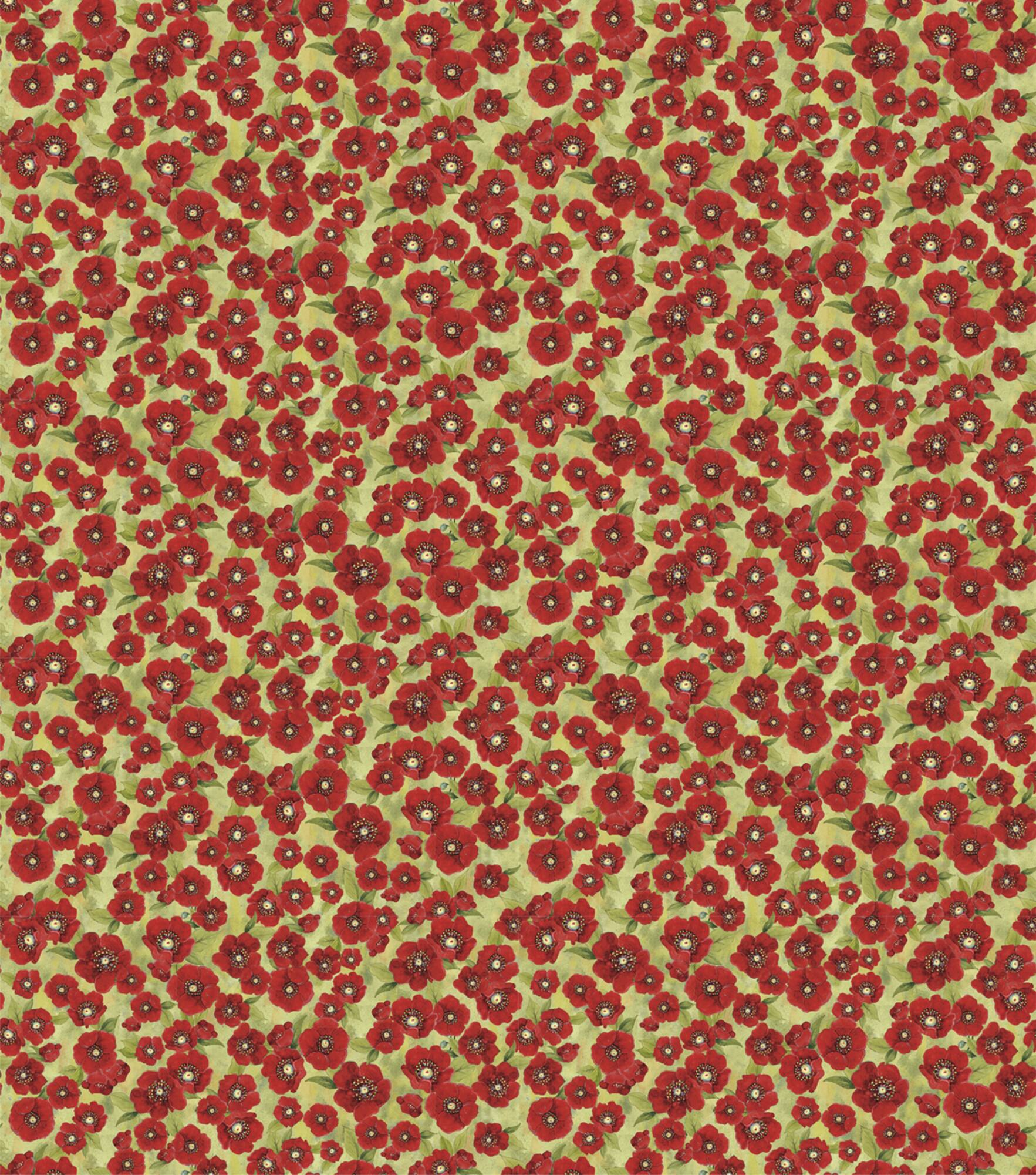 Susan Winget Packed Poppy Cotton Fabric